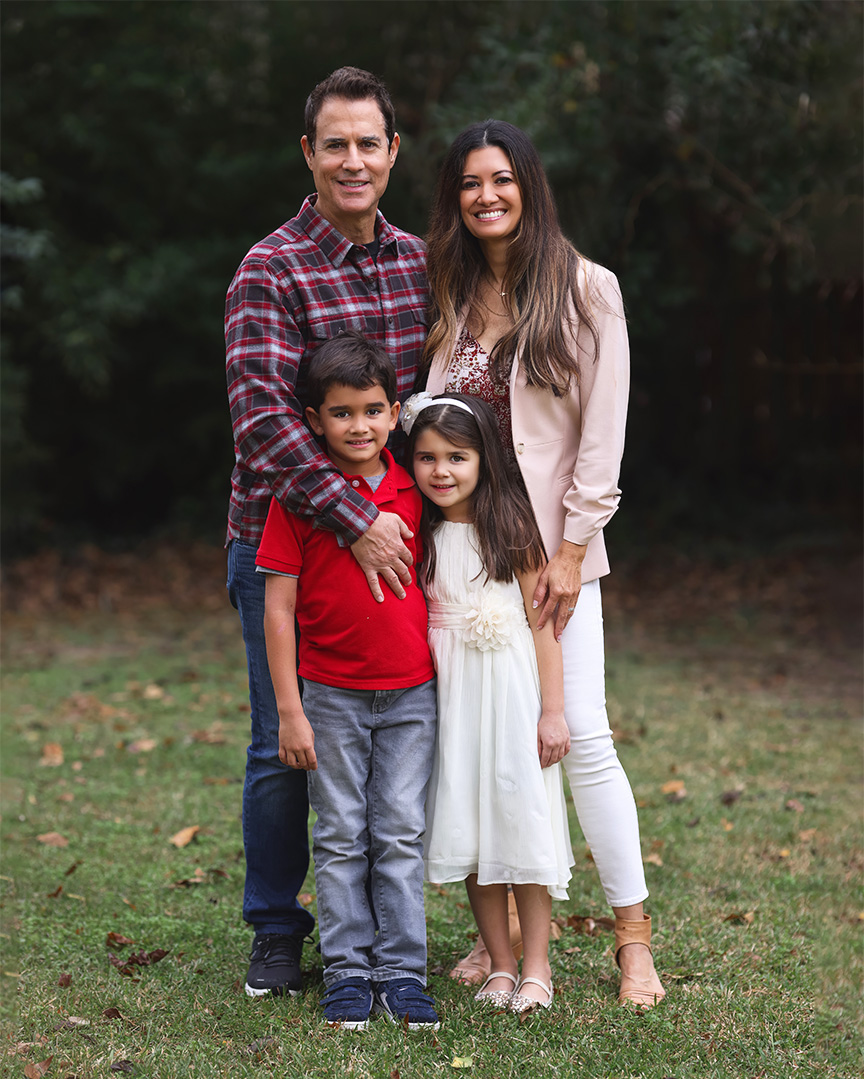 Jay Gallé with his wife Diana and their two children
